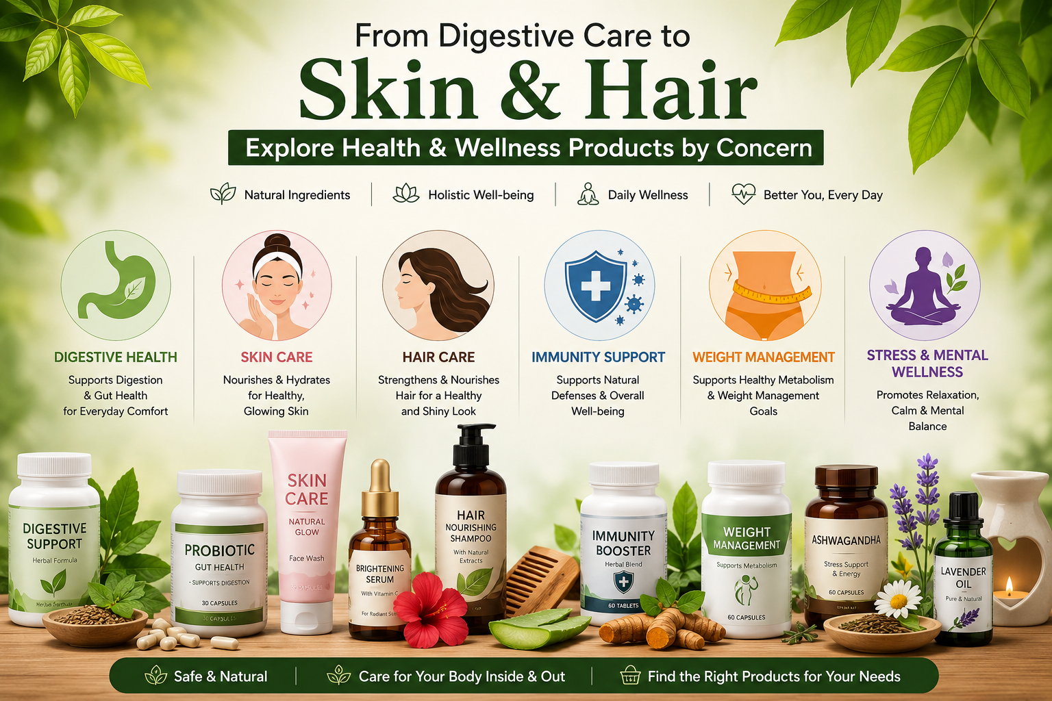 From Digestive Care to Skin & Hair: Explore Health & Wellness Products by Concern