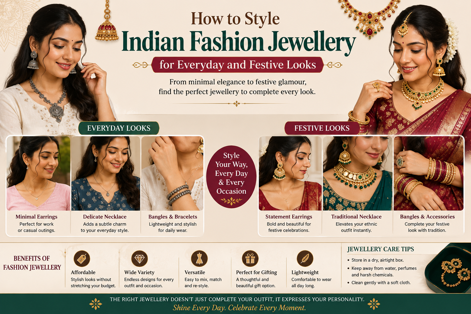 How to Style Indian Fashion Jewellery for Everyday and Festive Looks