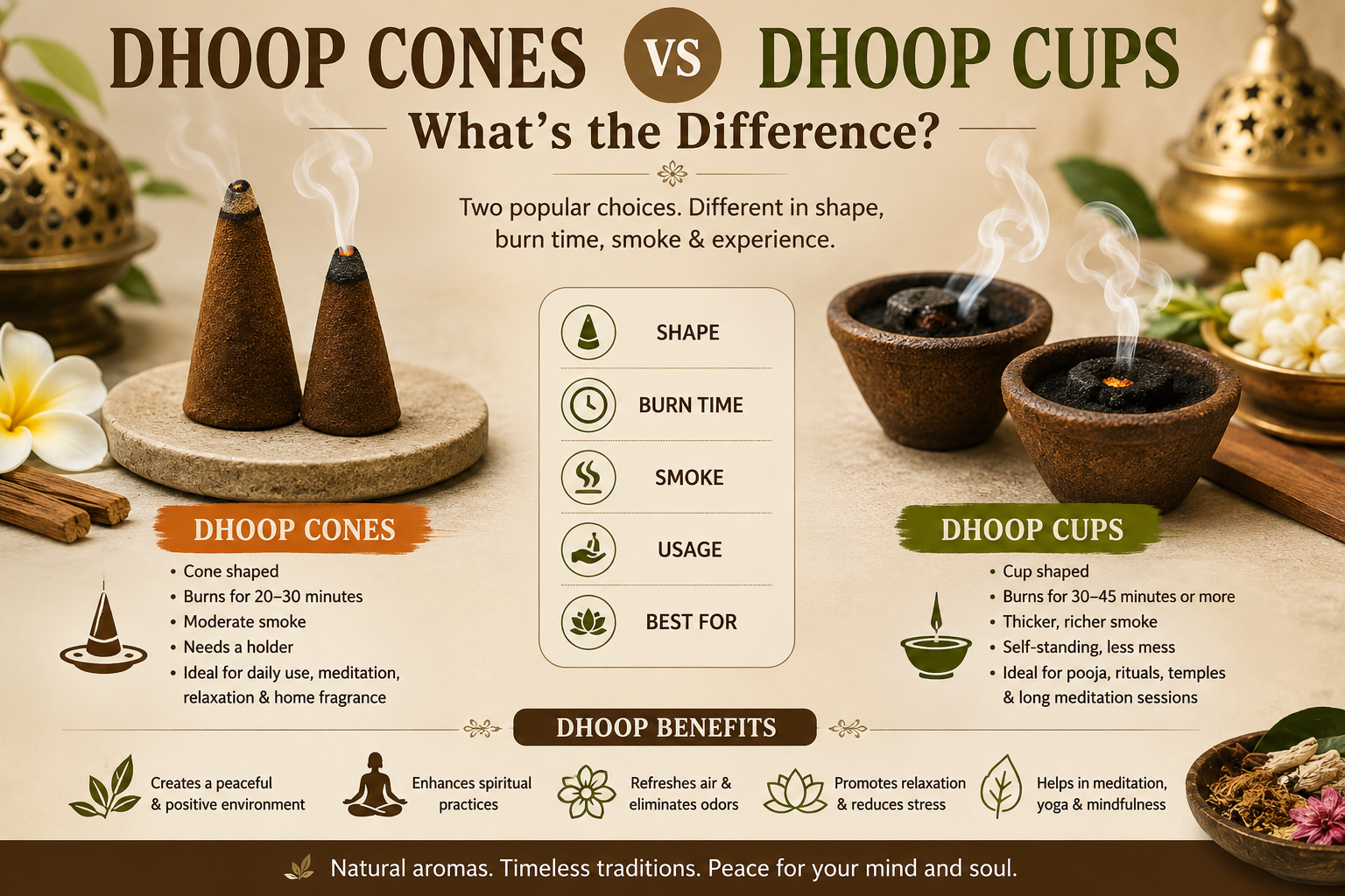Dhoop Cones vs Dhoop Cups : What's the Difference?
