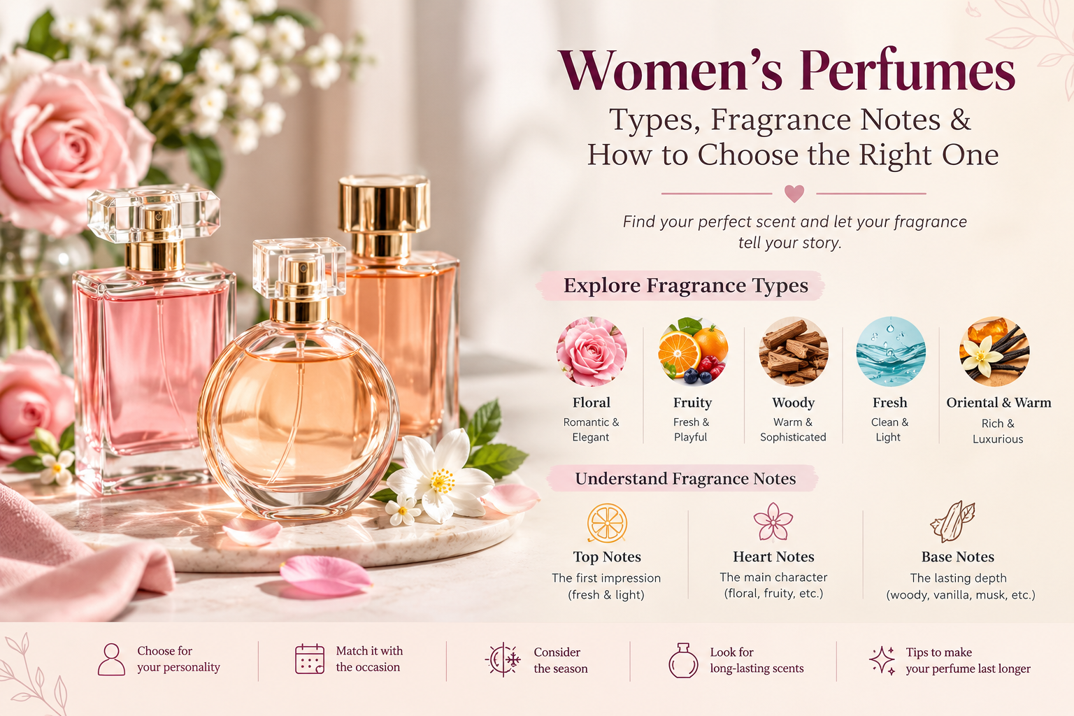 Women’s Perfumes: Types, Fragrance Notes & How to Choose the Right One