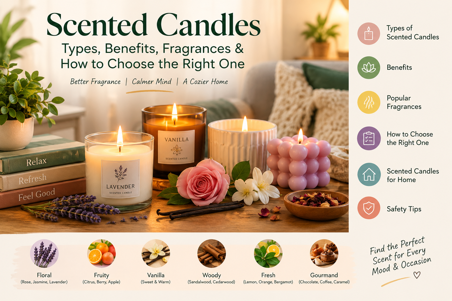 Scented Candles: Types, Benefits, Fragrances & How to Choose the Right One