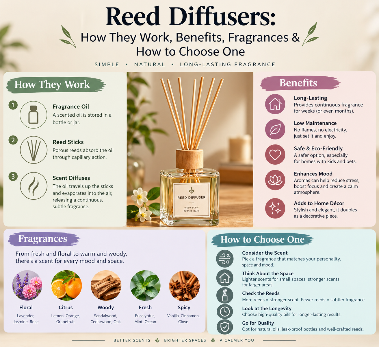 Reed Diffusers: How They Work, Benefits, Fragrances & How to Choose One