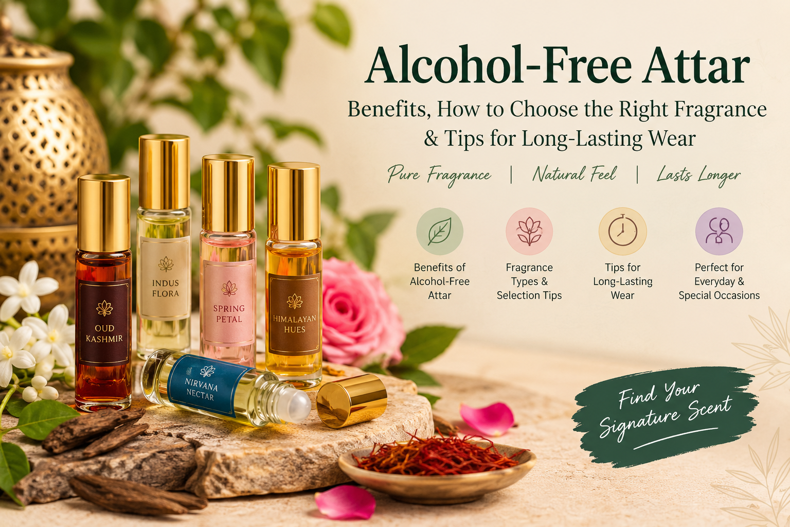 “Alcohol-Free Attar: Benefits, How to Choose the Right Fragrance & Tips for Long-Lasting Wear”